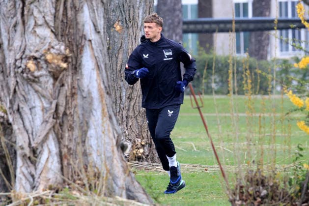 DEU, DFL, 2. FBL Hertha BSC, Training, 12.04.2026, Sportforum, Berlin, DEU, DFL, 2. FBL Hertha BSC, Training, im Bild Michael Cuisance (Hertha BSC Berlin 10) DFL - regulations prohibit any use of Photographs as image sequences and or quasi-video