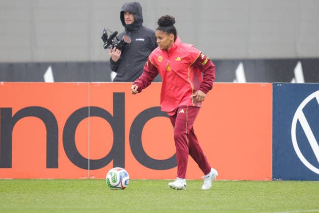12.04.2026, xgrfx, Fussball DFB-Medientermine, Deutsche Frauennationalmannschaft - Training v.l. Shekiera Martinez (Deutsche Frauennationalmannschaft) (DFL DFB REGULATIONS PROHIBIT ANY USE OF PHOTOGRAPHS as IMAGE SEQUENCES and or QUASI-VIDEO) Herzogenaurach