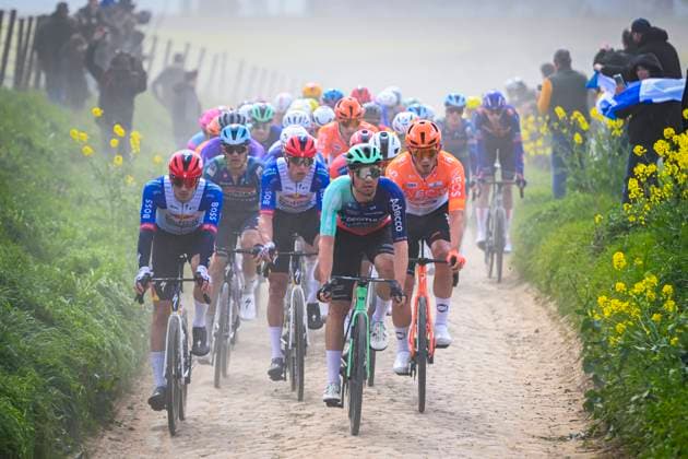 Paris - Roubaix Hauts-de-France 2026 Cycling Race ROUBAIX, FRANCE - APRIL 12 : Illustration picture cobblestones during the 123rd edition of Paris - Roubaix Hauts-de-France an UCI World Tour 1.UWT one day cycling road race for Men Elite of 258 km with start in Compiegne and finish in Roubaix on April 12, 2026 in Roubaix, France, 12 04 2026 ( Motordriver Kenny Verfaillie - Roubaix France  Copyright: xVincentxKalutx