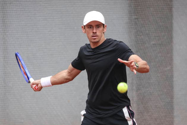 April 12, 2026, Barcelona, Barcelona, Spain: Alex de Minaur of Australia in training day during the second day of the Barcelona Open Banc Sabadell 2026 at Real Club de Tenis Barcelona on April 12, 2026 in Barcelona, Spain. Barcelona Spain - ZUMAa181 20260412_zaa_a181_017 Copyright: xJavierxBorregox