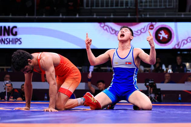 Senior Wrestling Asian Championships 61kg FS - Kwang Myong Kim (PRK) df. Aman Aman (IND)