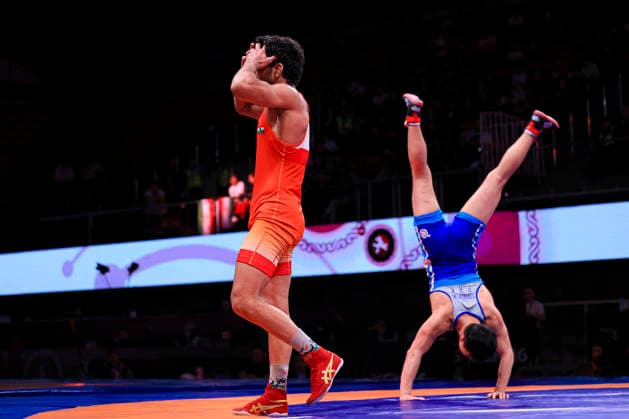 Senior Wrestling Asian Championships 61kg FS - Kwang Myong Kim (PRK) df. Aman Aman (IND)