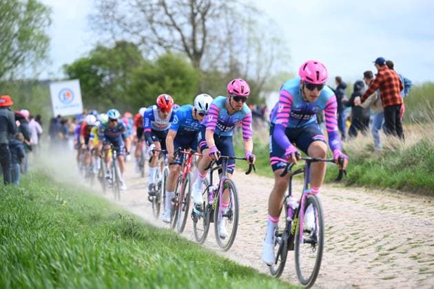Paris - Roubaix Hauts-de-France 2026 Cycling Race ROUBAIX, FRANCE - APRIL 12 : Rider of Team Unibet Rose Rockets during the 123rd edition of Paris - Roubaix Hauts-de-France an UCI World Tour 1.UWT one day cycling road race for Men Elite of 258 km with start in Compiegne and finish in Roubaix on April 12, 2026 in Roubaix, France, 12 04 2026 ( Motordriver Kenny Verfaillie - Roubaix France  Copyright: xVincentxKalutx