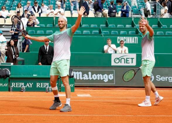 Rolex Monte-Carlo Masters PHOTOPQR NICE MATIN Dylan Meiffret ; Roquebrune Cap-Martin ; 12 04 2026 ; 119e edition du Rolex Monte-Carlo Masters de Tennis. Matchs du 8e jour. ICI : Finale du double, l equipe des allemands K. KRAWIETZ et T. PUETZ remportent la competition face a M. AREVALO et M. PAVIC ICI : K. KRAWIETZ et T. PUETZ Roquebrune Cap-Martin France  Copyright: xPHOTOPQR NICExMATIN MAXPPPxDylanxMeiffretx 20260412NIM9917 20260412NIM9917