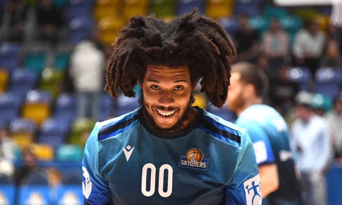 12.04.2026, xokbx, Basketball easyCredit BBL Bundesliga, Frankfurt Skyliners - MLP Academics Heidelberg v.l. Tyger Campbell (Fraport Skyliners Frankfurt) Mimik, Gestik (DFL DFB REGULATIONS PROHIBIT ANY USE OF PHOTOGRAPHS as IMAGE SEQUENCES and or QUASI-VIDEO) Frankfurt am Main