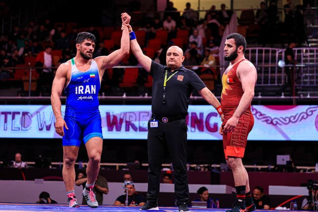 Senior Wrestling Asian Championships 92kg FS - Mohammadmobin Gholamali Azimi (IRI) df. Magomed Sharipov (BRN)