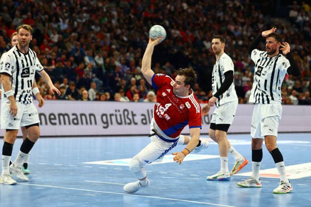 Handball I Herren I Saison 2025 2026 I Bundesliga I 28. Spieltag I HSV Hamburg - THW Kiel I 12.04.2026 Andreas Magaard (4, HSV Hamburg) Hamburg Barclaycard Arena Hamburg Deutschland Copyright: xLobeca RalfxHomburgx
