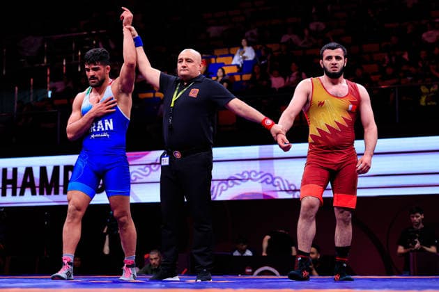 Senior Wrestling Asian Championships 92kg FS - Mohammadmobin Gholamali Azimi (IRI) df. Magomed Sharipov (BRN)