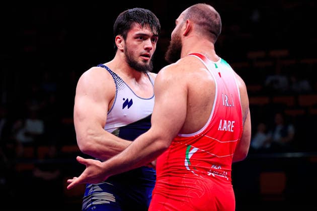 Senior Wrestling Asian Championships 125kg FS - Amir Hossein Abbas Zare (IRI) df. Shamil Magomed A Sharipov (BRN)