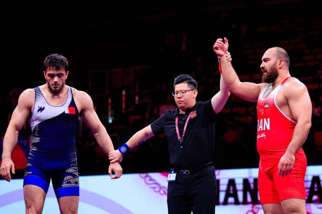 Senior Wrestling Asian Championships 125kg FS - Amir Hossein Abbas Zare (IRI) df. Shamil Magomed A Sharipov (BRN)