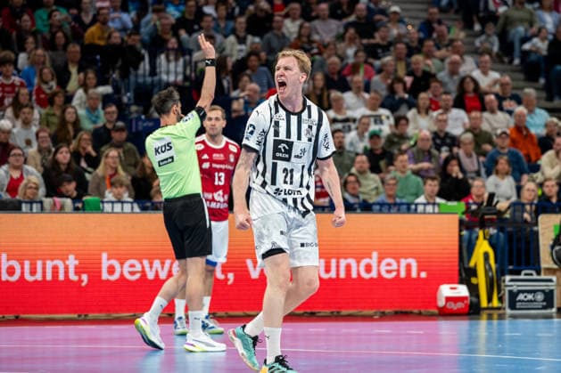 12.04.2026, xdobgx, Handball Daikin HBL, Handball Verein Hamburg - THW Kiel v.l. Eric Johansson (Kiel, 21) Jubel, celebration