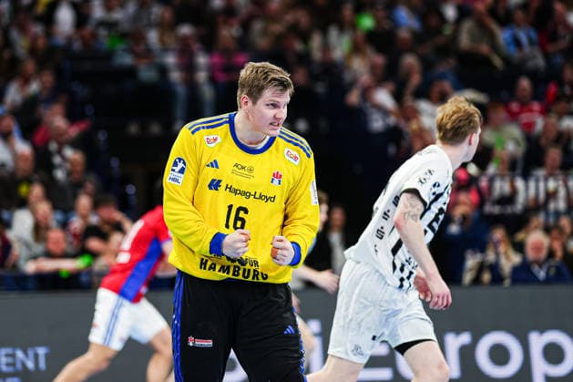 Jubel nach Parade Robin Haug (Handball Verein Hamburg, 16) GER, Handball Sport Verein Hamburg vs. THW Kiel, Handball, 1. Bundesliga, Spieltag 28, Saison 2025 2026, 12.04.2026 GER, Handball Sport Verein Hamburg vs. THW Kiel, Handball, 1. Bundesliga, Spieltag 28, Saison 2025 2026, 12.04.2026 Hamburg Copyright: xEibner-Pressefoto MarcelxvonxFehrnx EP_MFN