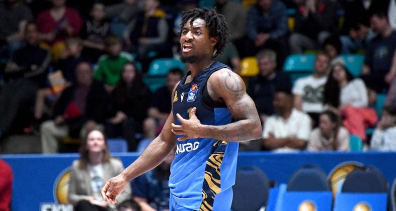 12.04.2026, xokbx, Basketball easyCredit BBL Bundesliga, Frankfurt Skyliners - MLP Academics Heidelberg v.l. Isaiah Swope (Fraport Skyliners Frankfurt), Mimik, Gestik, unzufrieden, genervt (DFL DFB REGULATIONS PROHIBIT ANY USE OF PHOTOGRAPHS as IMAGE SEQUENCES and or QUASI-VIDEO) Frankfurt am Main