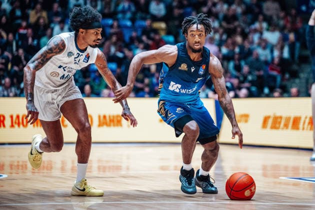 Isaiah Swope (Skyliners Frankfurt, 01) GER, Skyliners Frankfurt vs. MLP Academics Heidelberg, easycredit BBL, Bundesliga, 29 Spieltag, Saison 2025 2026. 12.04.2026 Eibner-Pressefoto Attila Ziga GER, Skyliners Frankfurt vs. MLP Academics Heidelberg, easycredit BBL, Bundesliga, 29 Spieltag, Saison 2025 2026. 12.04.2026 Frankfurt am Main Copyright: xEibner-Pressefotox EP_AZA