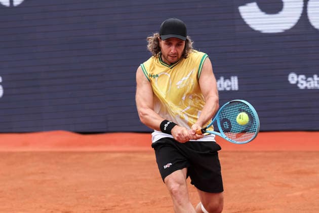 April 12, 2026, Barcelona, Barcelona, Spain: Marco Trungellitt of Argentina in action agaisnt Pedro Martinez of Spain in Qualifying match during the second day of the Barcelona Open Banc Sabadell 2026 at Real Club de Tenis Barcelona on April 12, 2026 in Barcelona, Spain. Barcelona Open Banc Sabadell - Conde Godo 2026 Day 2  - ZUMAa181 20260412_zaa_a181_312 Copyright: xJavierxBorregox