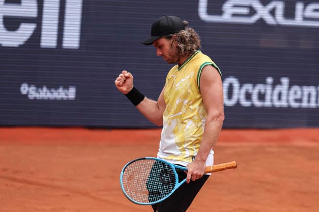 April 12, 2026, Barcelona, Barcelona, Spain: Marco Trungellitt of Argentina in action agaisnt Pedro Martinez of Spain in Qualifying match during the second day of the Barcelona Open Banc Sabadell 2026 at Real Club de Tenis Barcelona on April 12, 2026 in Barcelona, Spain. Barcelona Spain - ZUMAa181 20260412_zaa_a181_304 Copyright: xJavierxBorregox