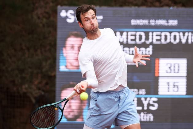 April 12, 2026, Barcelona, Barcelona, Spain: Quentin Halys of France in action agaisnt Hamad Medjedovic of Serbia in Qualifying match during the second day of the Barcelona Open Banc Sabadell 2026 at Real Club de Tenis Barcelona on April 12, 2026 in Barcelona, Spain. Barcelona Open Banc Sabadell - Conde Godo 2026 Day 2  - ZUMAa181 20260412_zaa_a181_351 Copyright: xJavierxBorregox