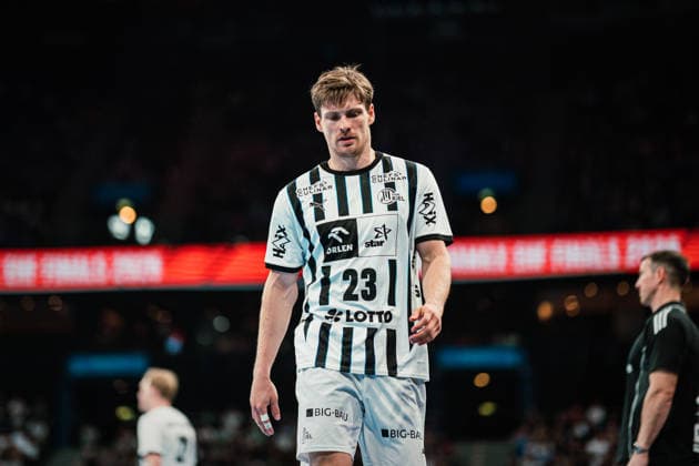 HBL: HSV Hamburg vs. THW Kiel, 12.04.2026 Rune Dahmke (THW Kiel, 23); HBL: HSV Hamburg vs. THW Kiel am 12.04.2026 in der Barclays Arena, Hamburg Copyright: xBEAUTIFULxSPORTS Tonhäuserx