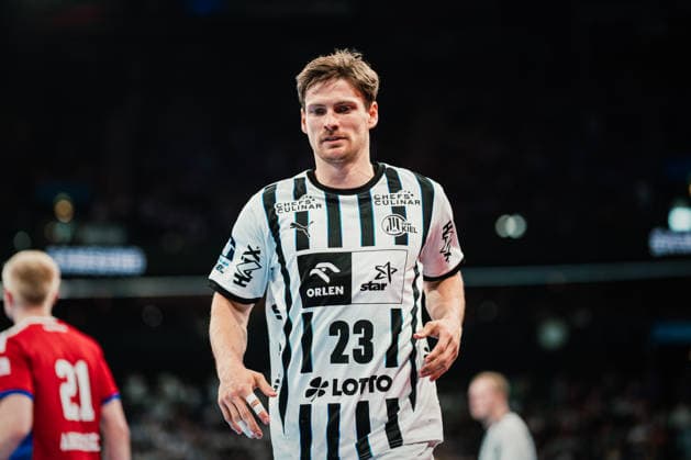 HBL: HSV Hamburg vs. THW Kiel, 12.04.2026 Rune Dahmke (THW Kiel, 23); HBL: HSV Hamburg vs. THW Kiel am 12.04.2026 in der Barclays Arena, Hamburg Copyright: xBEAUTIFULxSPORTS Tonhäuserx