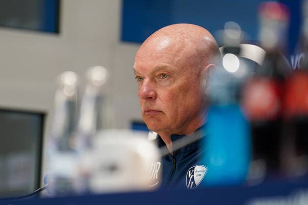 Deutschland: Fussball 2. Bundesliga 2025 - 2026, 29. Spieltag - VfL Bochum vs Eintracht Braunschweig - Vonovia Ruhrstadion: Uwe Rösler Uwe Roesler Uwe Rosler (Trainer, VfL Bochum) Pressekonferenz, Medien