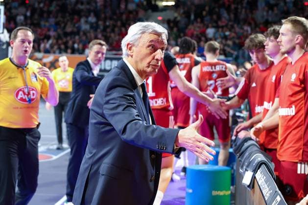 Cheftrainer Svetislav Pesic (FC Bayern Muenchen Basketball), FC Bayern Muenchen Basketball vs. Niners Chemnitz, easyCredit BBL, Basketball, Bundesliga, Maenner, Hauptrunde, 12. April 2026 Muenchen Bayern Deutschland