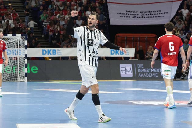 2026.04.12 xfsx Daikin HBL Handballl 1. Bundesliga Hamburger Sportverein Handball - THW Kiel v.l. Domagoj Duvnjak (THW Kiel ,4) jubelnd, bejubelt, jubelt, jubeln Copyright: HMBxMedia FernandoxSoares