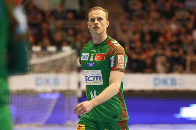 12.04.2026, xgox, Handball - Daikin HBL SC Magdeburg - HC Erlangen emspor, v.l. Omar Ingi Magnusson (Magdeburg, 14) Magdeburg