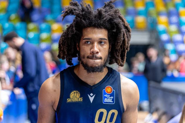 Basketball Bundesliga BBL, Frankfurt Skyliners vs. MLP Academics Heidelberg, Süwag Energie Arena Frankfurt am Main; 12.04.2026 Basketball Bundesliga BBL, Frankfurt am Main, Germany - 12.04.2026: Tyger Campbell (Frankfurt Skyliners, 00) nach dem Spiel, Portrait, Basketball Bundesliga BBL, Spiel der Frankfurt Skyliners vs. MLP Academics Heidelberg, Süwag Energie Arena Frankfurt am Main Copyright: xBEAUTIFULxSPORTS Freudensteinx