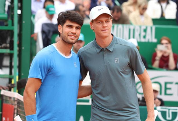 Carlos Alcaraz v Jannik Sinner At Rolex Monte-Carlo Masters 2026 Finale - Monaco Carlos Alcaraz (ESP) and Jannik Sinner (ITA) during the Rolex Monte-Carlo Masters 2026 finale at Monte-Carlo Country Club on April 12, 2026 in Monte-Carlo, Monaco. Photo by Felice Calabro IPA ABACAPRESS.COM Monte-Carlo Monaco  Copyright: xIPA ABACAx