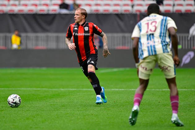FOOTBALL : OGC Nice VS Le Havre AC - Ligue 1 McDonald s - 12 04 2026 Melvin Bard (OGC Nice) - Ligue 1 McDonald™s match between OGC Nice and Le Havre Athletic Club on April 12, 2026 at the Allianz Riviera Stadium in Nice. NiceFrance  Copyright: xWilliamxCannarellax