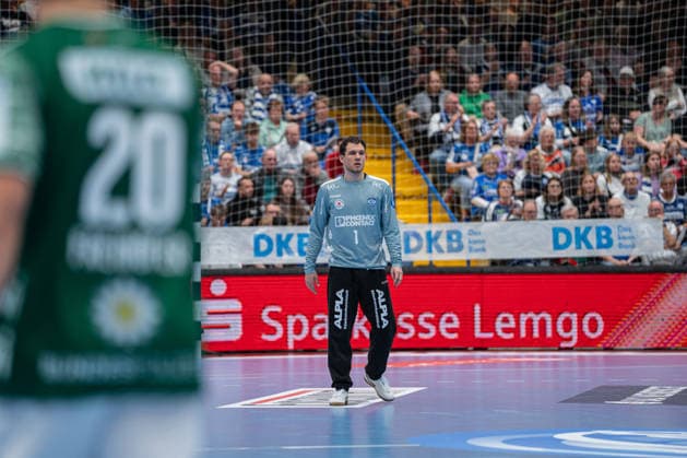 TBV Lemgo Lippe (GER) vs. Fuechse Berlin (GER), Handball, Daikin Handball Bundesliga, 28. Spieltag, 12.4.2026, Saision 2025 2026, Lemgo Constantin Moestl (TBV Lemgo Lippe, 01) Lemgo Phoenix Contact Arena Deutschland