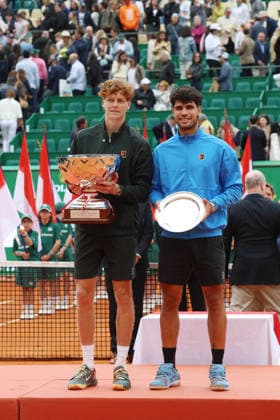 Jannick Sinner Wins Rolex Monte-Carlo Masters 2026 Finale - Monaco Jannik Sinner (ITA) wins the Rolex Monte-Carlo Masters 2026 finale against Carlos Alcaraz (ESP) at Monte-Carlo Country Club on April 12, 2026 in Monte-Carlo, Monaco. Photo by Felice Calabro IPA ABACAPRESS.COM Monte-Carlo Monaco  Copyright: xIPA ABACAx