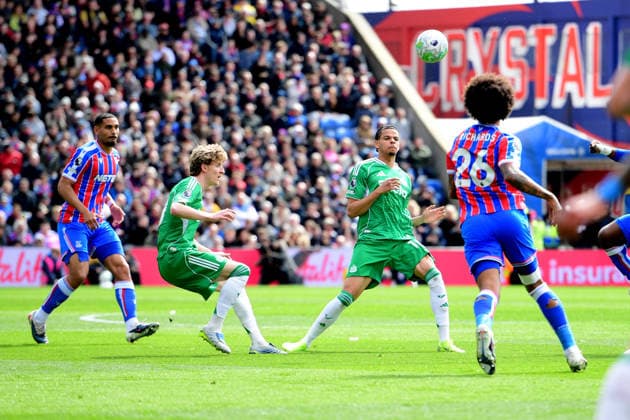 Crystal Palace v Newcastle United, Premier League Anthony Gordon Forward of Newcastle United, William Osula Forward of Newcastle United and Chris Richards Defender of Crystal Palace all in action during the Premier League match between Crystal Palace and Newcastle United at Selhurst Park, London, UK on 12 April 2026. London Selhurst Park Greater London UK Editorial use only DataCo restrictions apply See www.football-dataco.com , Copyright: xJeffxMoodx PSI-24076-0033