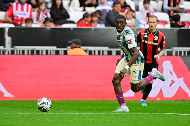 FOOTBALL : OGC Nice VS Le Havre AC - Ligue 1 McDonald s - 12 04 2026 FodÃ DoucourÃ (HAC) - Ligue 1 McDonald™s match between OGC Nice and Le Havre Athletic Club on April 12, 2026 at the Allianz Riviera Stadium in Nice. NiceFrance  Copyright: xWilliamxCannarellax