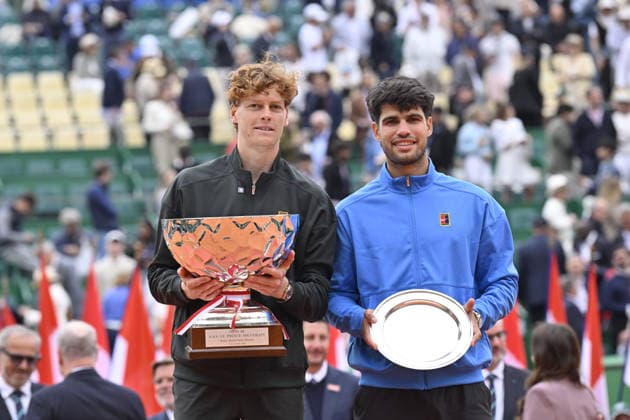 Tennis - Monte Carlo Rolex Masters 2026 - ATP, Tennis Herren - 12 04 2026 - Tennis - Monte Carlo Rolex Masters 2026 - ATP - 12 04 2026 - Finale SInner Alcaraz Victoire du Suisse - Melanie de Massy - Charlene de Monaco - Prince ALbert der Monaco Monaco  Copyright: xChryslenexCaillaud Psnewzx