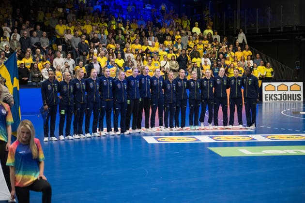 260412 Players of Sweden during the women s EHF EURO Qualification, EM, Europameisterschaft handball match between Sweden and Lithuania on April 12, 2026 in Kosta. Photo: Suvad Mrkonjic BILDBYRAN COP 170 SM0457 handball handboll handball kval em em-kval qualification womens ehf euro qualification sverige sweden litauen lithuania dam bbeng sverige sweden Copyright: SUVADxMRKONJIC BB260412SM055
