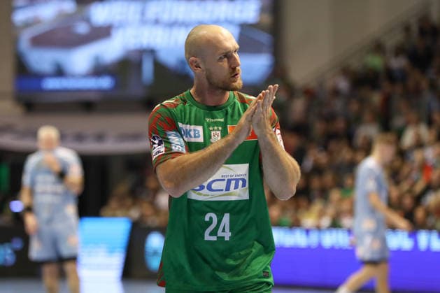 12.04.2026, xgox, Handball - Daikin HBL SC Magdeburg - HC Erlangen emspor, v.l. Christian O Sullivan (Magdeburg, 24) Jubel, Torjubel, jubelt ueber das Tor, celebrate the goal, celebration Magdeburg