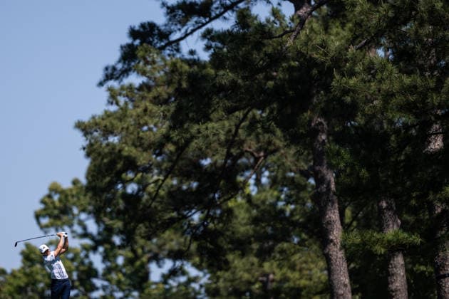 260412 Ludvig Aberg of Sweden during the final round of the 2026 Masters Golf Tournament on April 12, 2026 in Augusta. Photo: Petter Arvidson BILDBYRAN kod PA PA1196 golf masters bbeng the masters augusta sweden sverige Copyright: PETTERxARVIDSON BB260412PA042