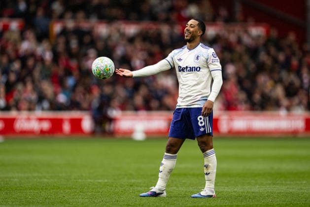 12th April 2026; The City Ground, Nottingham, England; Premier League Football, Nottingham Forest versus Aston Villa; Youri Tielemans of Aston Villa GodfreyxPitt