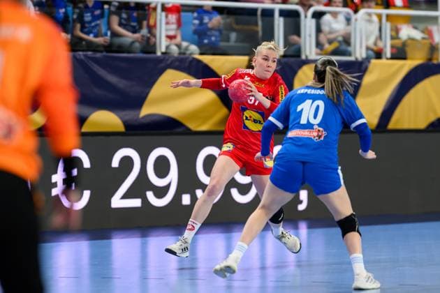 HANDBALL - EHF EURO Quali, AUT vs GRE LINZ,AUSTRIA,12.APR.26 - HANDBALL - EHF Women s European Championship, EM, Europameisterschaft qualification, OEHB international match, Länderspiel, Nationalmannschaft Austria vs Greece. Image shows Philomena Egger (AUT).  GEPAxpictures xDanielaxMoser