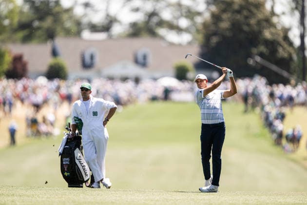 260412 Ludvig Aberg of Sweden during the final round of the 2026 Masters Golf Tournament on April 12, 2026 in Augusta. Photo: Petter Arvidson BILDBYRAN kod PA PA1196 golf masters bbeng the masters augusta sweden sverige Copyright: PETTERxARVIDSON BB260412PA051