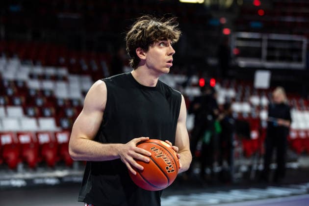 GER, easy-Credit Basketball-Bundesliga, FC Bayern München Basketball - Niners Chemnitz. 12.04.2026, BMW Park, München, GER, easy-Credit Basketball-Bundesliga, FC Bayern München Basketball - Niners Chemnitz. Justinian Jessup (FC Bayern München Basketball 10) Foto Alexander Trienitz München BMW Park Bayern Deutschland