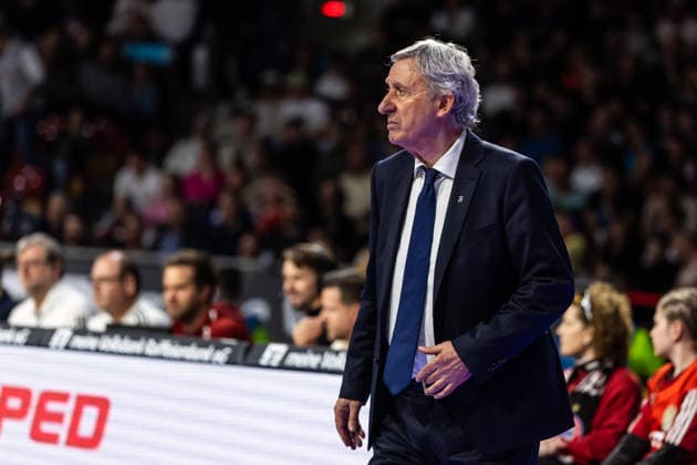 GER, easy-Credit Basketball-Bundesliga, FC Bayern München Basketball - Niners Chemnitz. 12.04.2026, BMW Park, München, GER, easy-Credit Basketball-Bundesliga, FC Bayern München Basketball - Niners Chemnitz. Svetislav Pesic (Head-Coach FC Bayern München Basketball) Foto Alexander Trienitz München BMW Park Bayern Deutschland