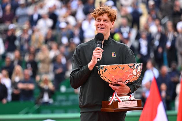 Jannick Sinner Wins Rolex Monte-Carlo Masters 2026 Finale - Monaco Jannik Sinner (ITA) wins the final versus Carlos Alcaraz (ESP) and becomes number one in the world at the 2026 Rolex Monte-Carlo Masters in Monte-Carlo, Monaco, on April 12, 2026. Photo by Corinne Dubreuil ABACAPRESS.COM MONTE-CARLO Monaco  Copyright: xDubreuilxCorinne ABACAx