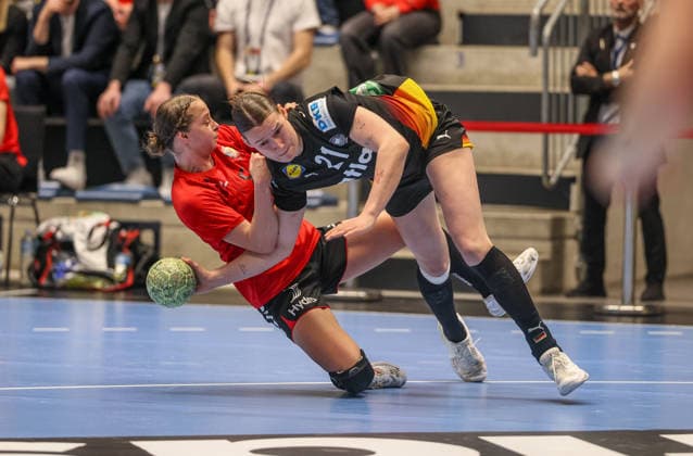 GER, Hamm, Deutschland vs Belgien, EHF EURO Qualifiers, Handball, EHF, Spielzeit 2025 2026, WESTPRESS arena, 6. Spieltag im Bild: Lena Degenhardt (Deutschland Handball Frauen 21) DFB DFL REGULATIONS PROHIBIT ANY USE OF PHOTOGRAPHS AS IMAGE SEQUENCES AND OR QUASI-VIDEO, 12.04.2026 Copyright: HMBxMedia HendrikxHamelau