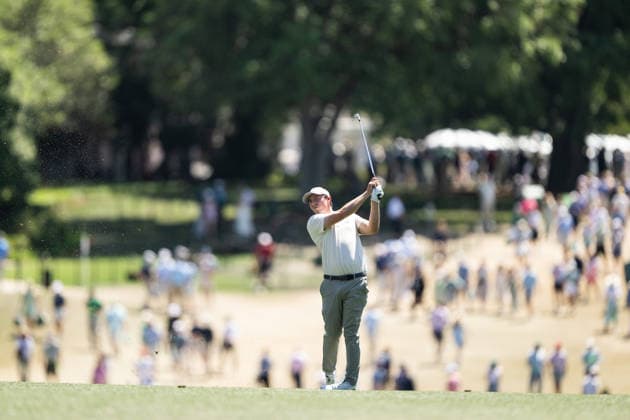 260412 Matt Fitzpatrick of England during the final round of the 2026 Masters Golf Tournament on April 12, 2026 in Augusta. Photo: Petter Arvidson BILDBYRAN kod PA PA1196 golf masters bbeng the masters augusta Copyright: PETTERxARVIDSON BB260412PA068
