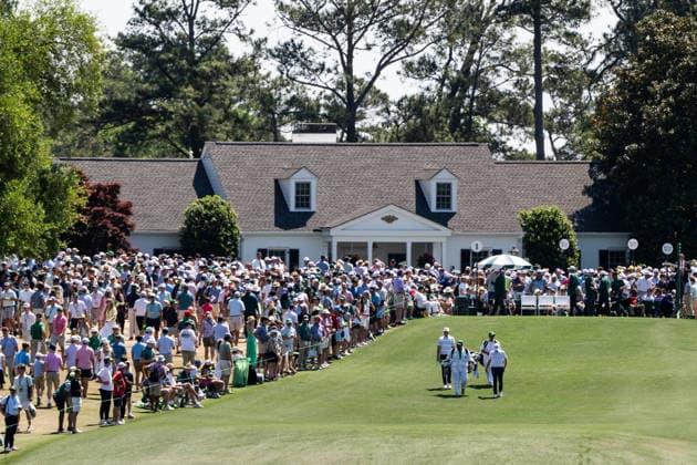260412 Ludvig Aberg of Sweden and Brian Campbell of USA during the final round of the 2026 Masters Golf Tournament on April 12, 2026 in Augusta. Photo: Petter Arvidson BILDBYRAN kod PA PA1196 golf masters bbeng the masters augusta sweden sverige Copyright: PETTERxARVIDSON BB260412PA071