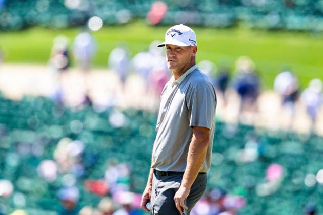 AUGUSTA 20260409 Ludvig Aberg waits for the 14th hole during the first day of competition of the US Masters at Augusta National Golf Club in the USA. Photo Christer Höglund TT code 40750 AUGUSTA USA x40750x Copyright: xChristerxHöglundx US MASTERS GOLF