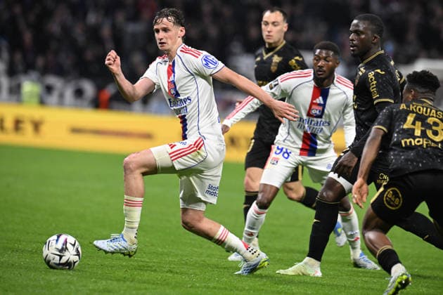 Football : Olympique Lyonnais v Lorient - French ligue 1- 12 04 2026 Morton TYLER of Lyon during the French ligue 1 match between Olympique Lyonnais and Lorient at Groupama Stadium Decines Charpieu Lyon on April 12, 2026 , France LYONFrance  Copyright: xMouradxAllilix
