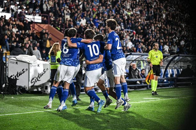 CALCIO - Serie A - Como 1907 vs Inter - FC Internazionale Team of Calcio Como celebrating after a goal during the Italian Serie A football match between Calcio Como and Inter FC on 12 of Avril 2026 at the Giuseppe Senigallia stadium in Como, Italy Como Italy  Copyright: xIPAxSport ABACAx